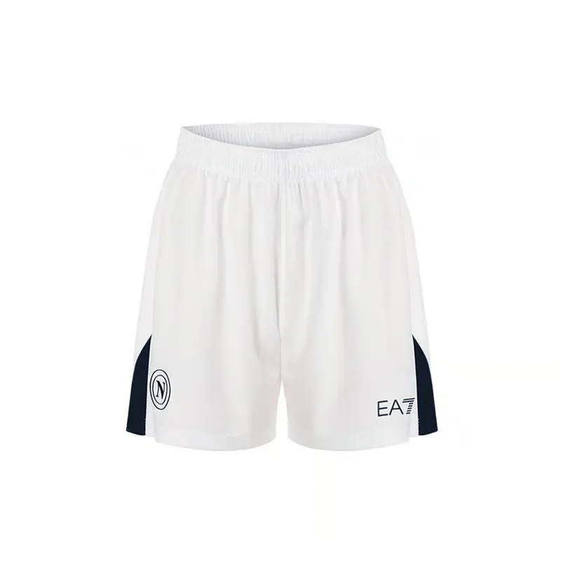 Kid's Napoli 2024/25 Home Shorts - White/Navy Blue