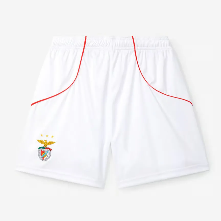 Kid's SL Benfica 2025/26 Home Shorts - White