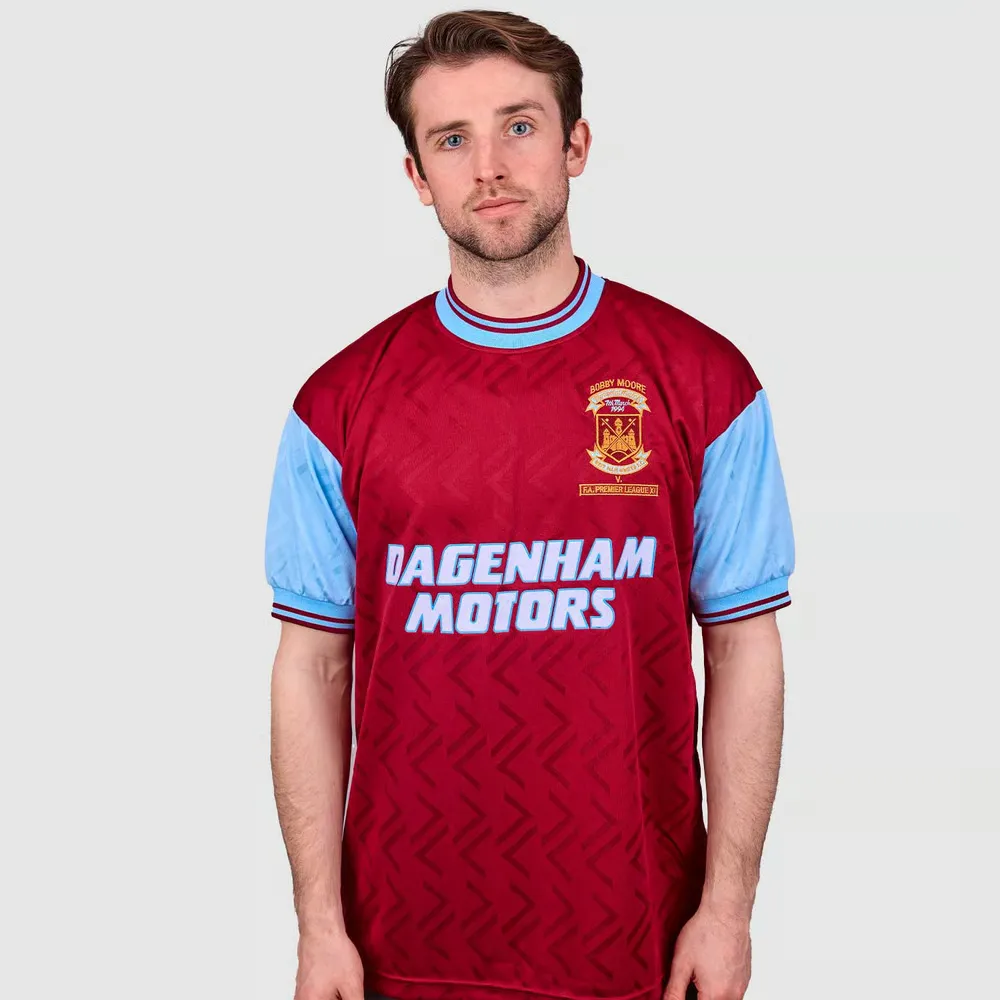 Kid's West Ham United 1994 Retro Bobby Moore Memorial Shirt - Image 2