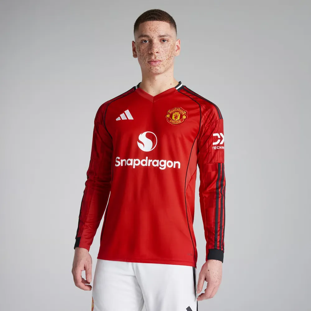 Men's Manchester United 2025/26 Home Long Sleeve Shirt