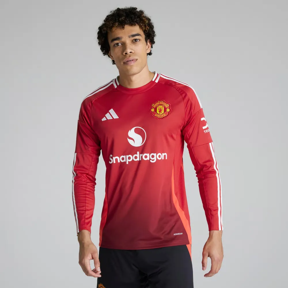 Men's Manchester United 2024/25 Home Long Sleeved Shirt