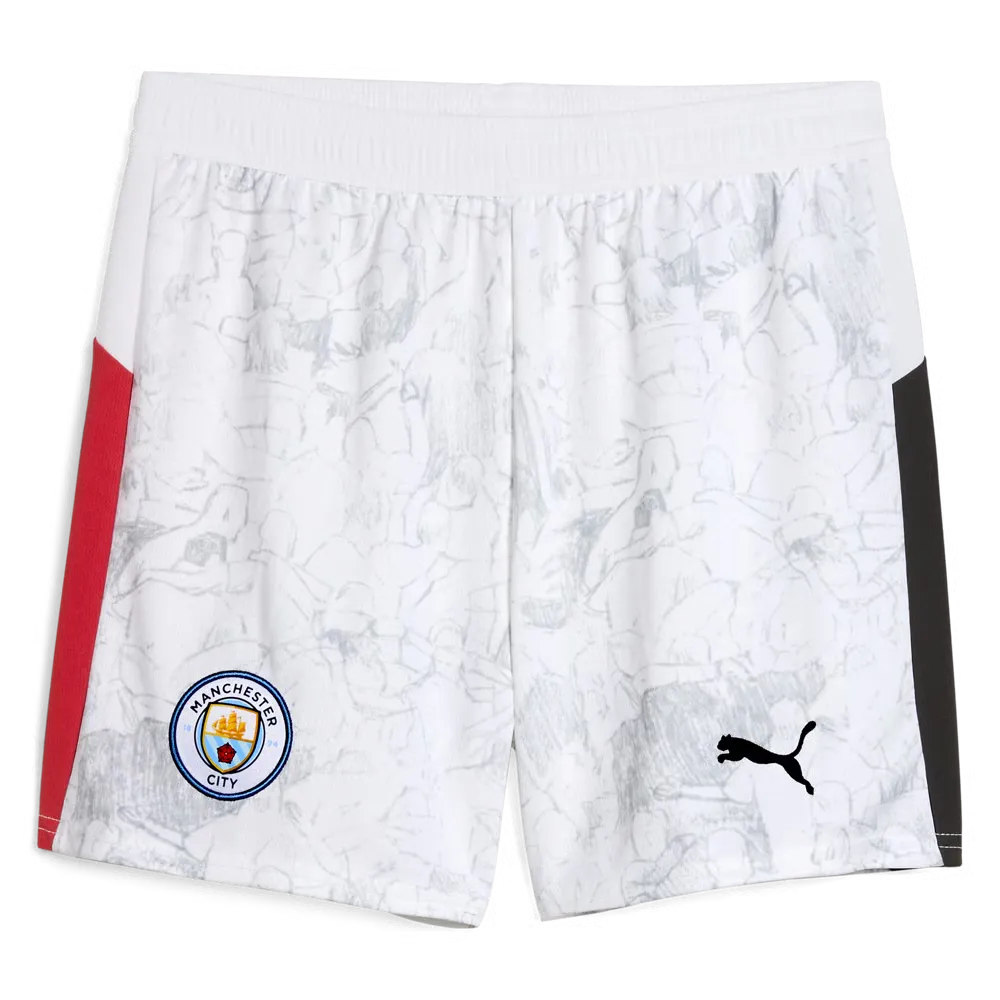 Kid's Manchester City 2025/26 KidSuper Shorts - White