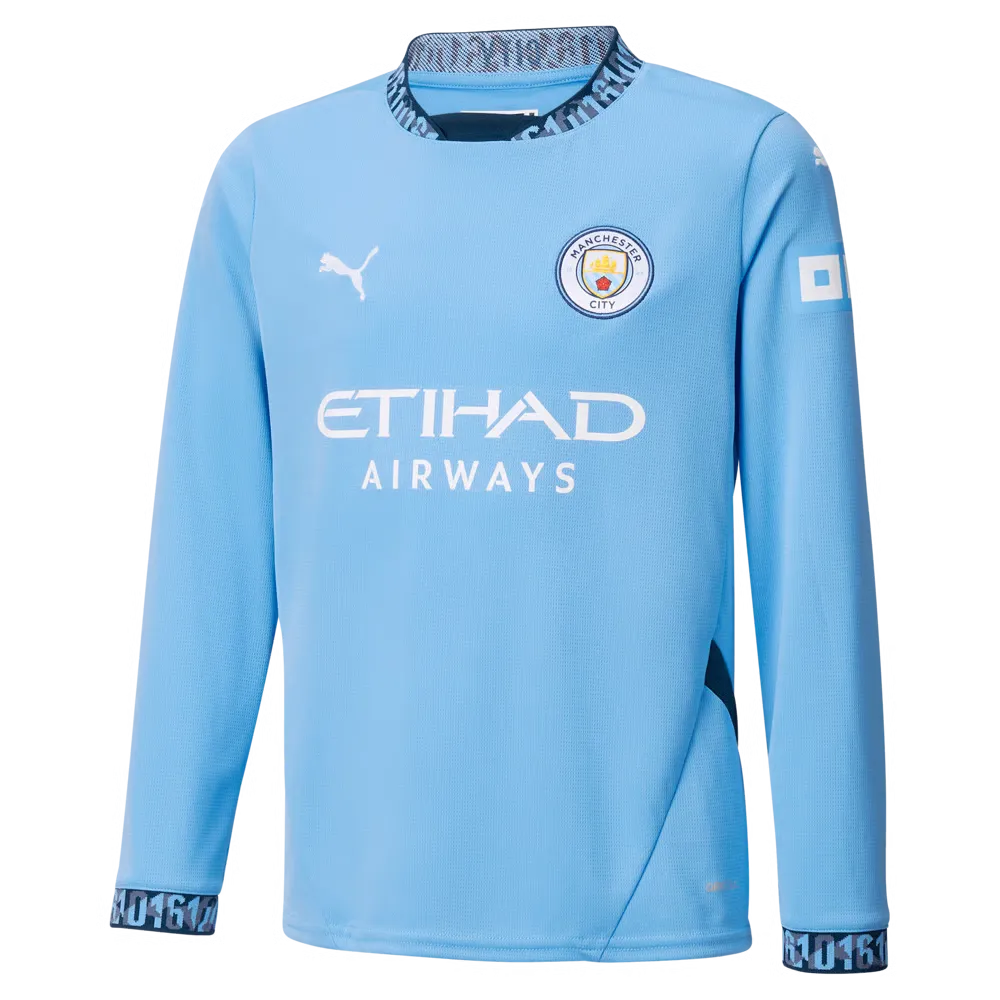 Kid's Manchester City 2024/25 Home Long Sleeved Shirt
