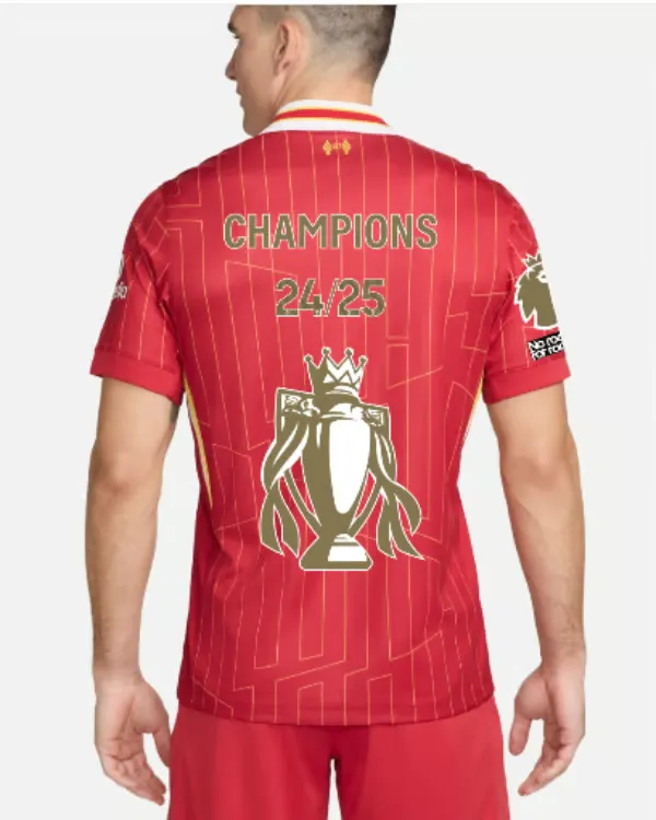 Men's Liverpool 2024/25 Home LFC Champions Shirt & Gold Trophy