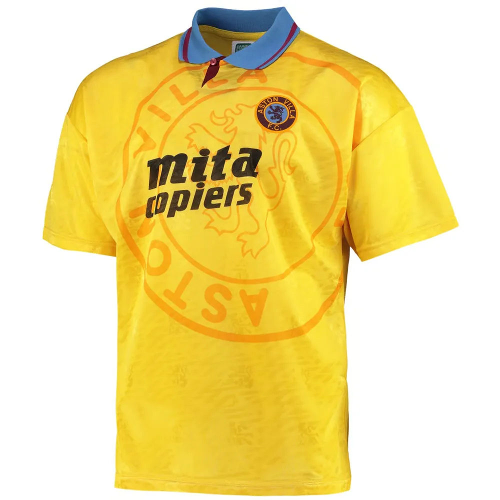 Men's Aston Villa 1990 Retro Shirt - Yellow
