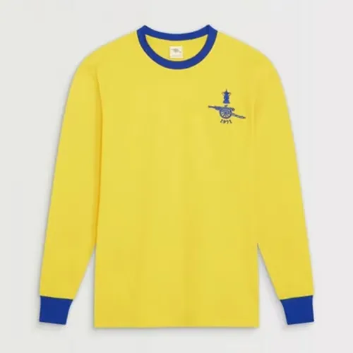 Men's Arsenal 1971 Away Retro FA Cup Long Sleeve Shirt