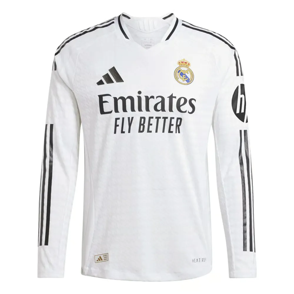 Men's Real Madrid 2024/25 Home Authentic Long Sleeve Shirt