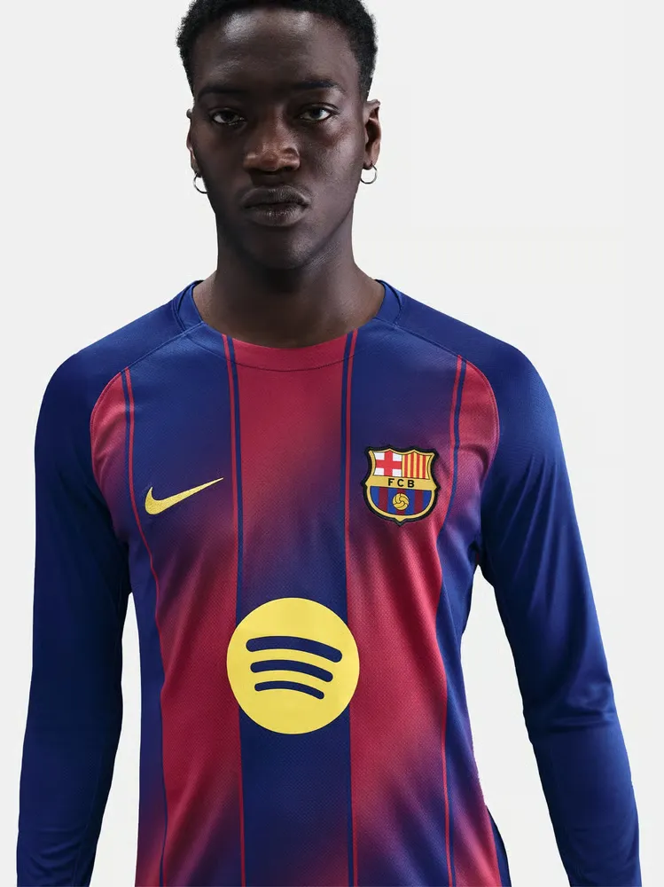Men's FC Barcelona 2025/26 Home Long Sleeve UCL Shirt